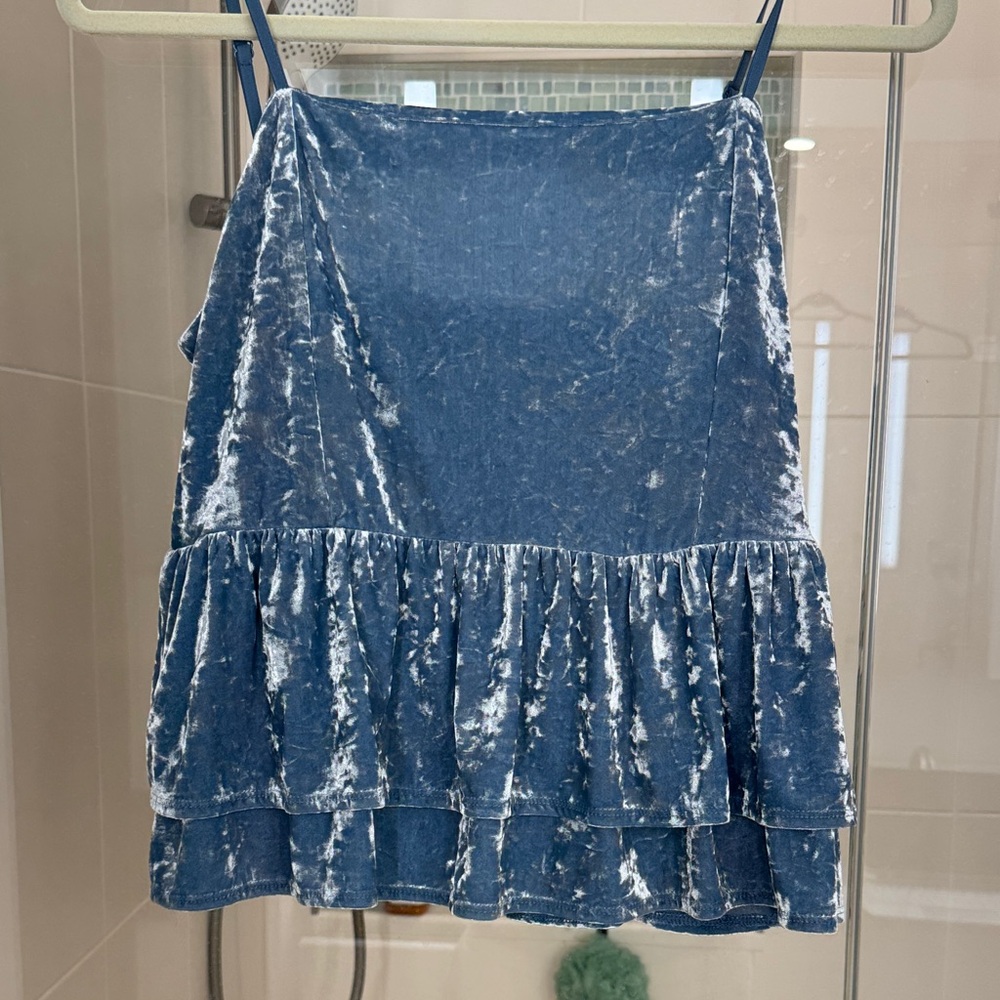 American Eagle Outfitters Blue Velvet Camisole